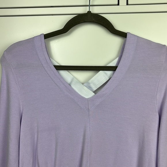 Lilly Pulitzer Light Purple V-Neck Top Ribbon Criss Cross Back - S - Picture 4 of 8